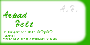 arpad helt business card